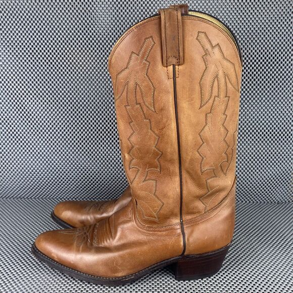 Dan Post Cowboy Boots Mens 9.5 EW Brown Leather Western Embroidered Pull On main image 4